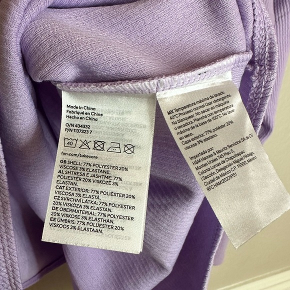 H&M Purple Ribbed Long Sleeve Body Suit Size XXL - Picture 4 of 4